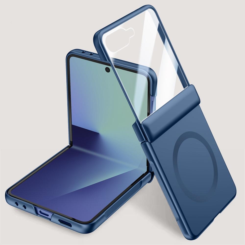 Магнитный чехол для Samsung Galaxy Z Flip7 5G, жесткий ПК чехол для телефона с защитой заднего маленького экрана