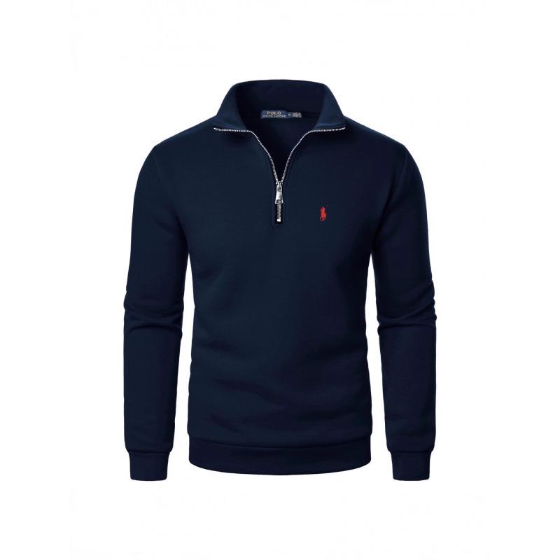 Мужская повседневная толстовка с полумолнией и воротником-стойкой, с вышивкой лошади, длинным рукавом, издание 2025 года