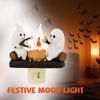 110 В США Plug In Night Light Halloween Ghost Pumpkin Night Light Fashion Ghost Campfire Nightlight Ghost Campfire Flicker