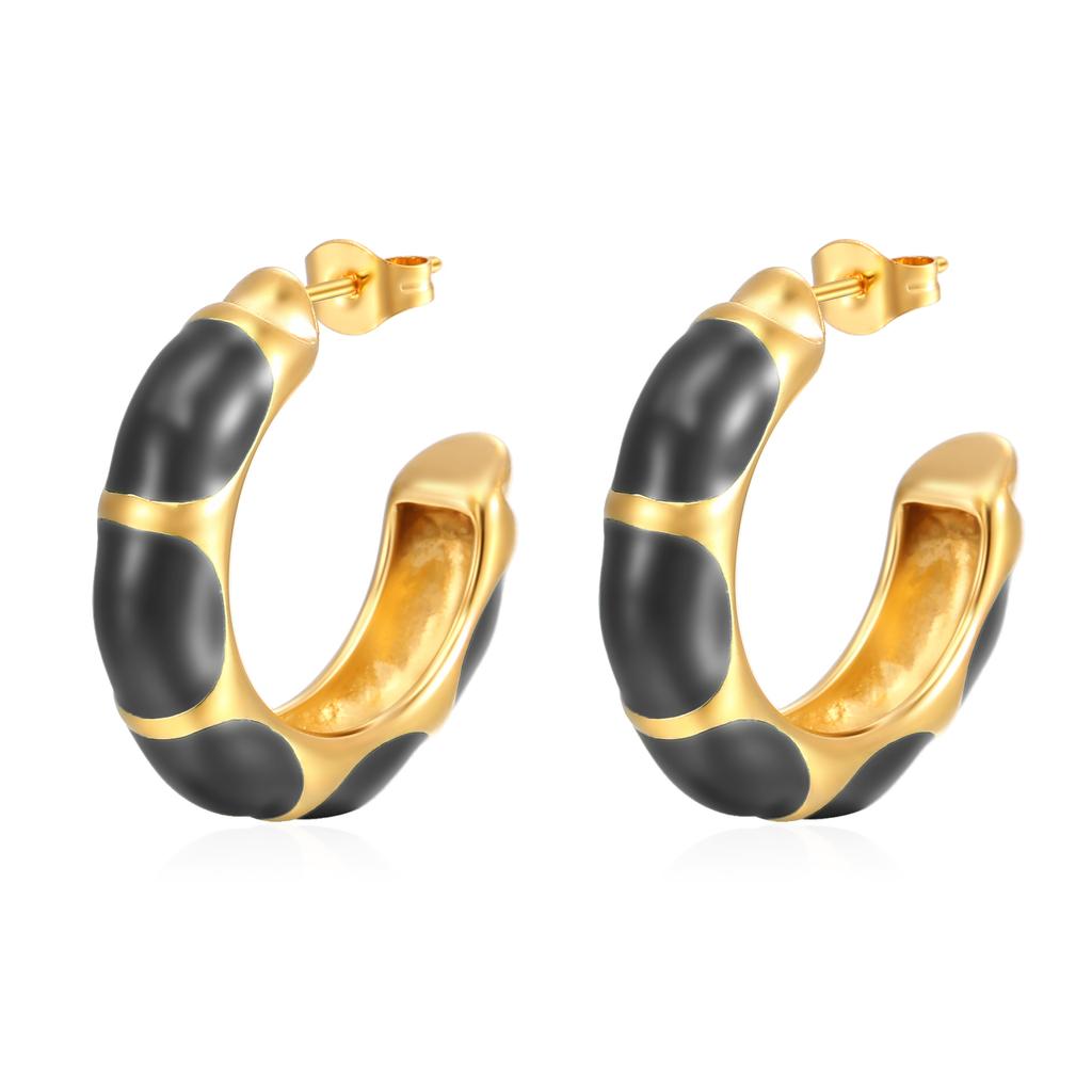 Минималистичные креативные цветные серьги-капельки C из нержавеющей стали с позолотой в стиле бамбука, дизайн Sense Jewelry