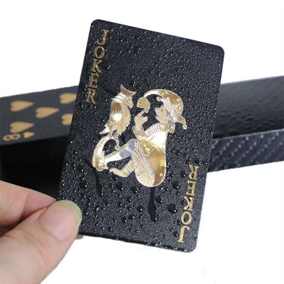 1PC Rose Black Gold Poker Cards, набор игровых карт, водонепроницаемый набор для покера,