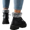 Горячая Распродажа обуви для женщин на шнуровке женские ботинки зимние плюшевые флиса для тепла круглый носок короткие бочонки толстые каблуки больших размеров