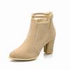 Women's Fashion Chunky Heel Ankle Boots Solid Color Back Zipper Booties Female Autumn Winter Comfortable High Heels Short Boots