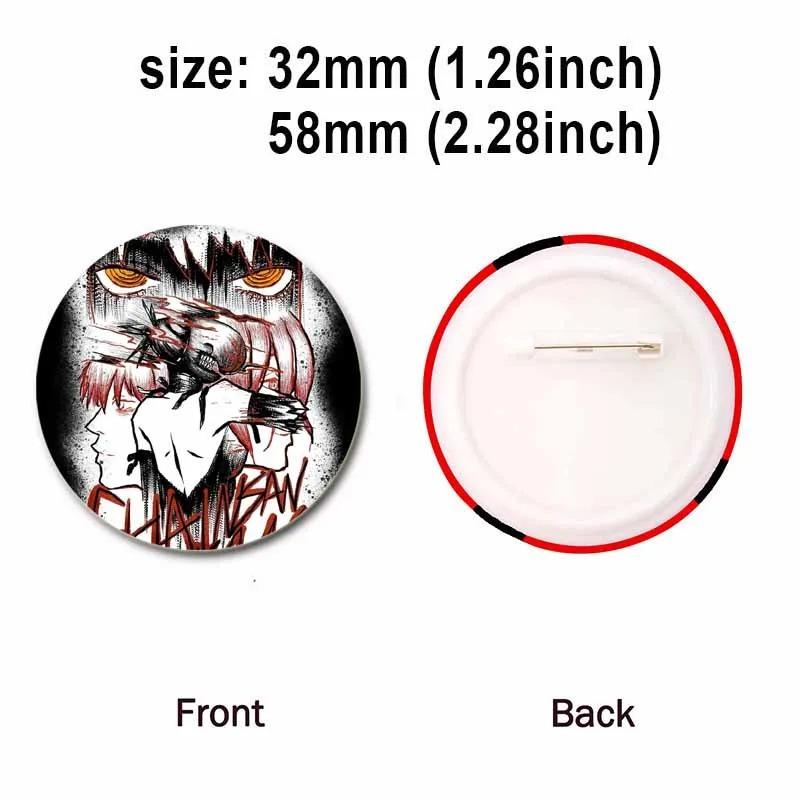 32/44/58MM Chainsaw Man Enamel Pin Brooch, Cute Anime Figure, Power Makima Lapel Pins, Backpack, T-shirt, Jewelry Accessories, Gifts