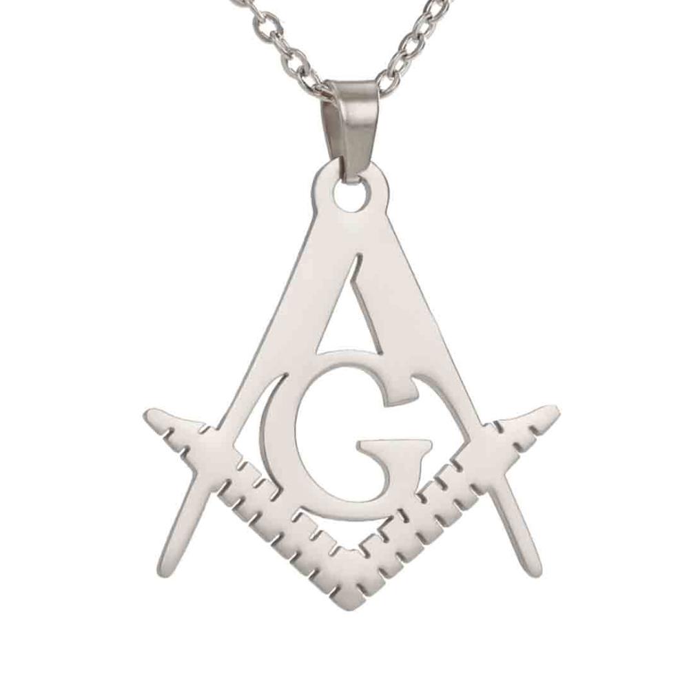  Vintage Masonic Pendant Necklace for Men Stainless Steel Freemason Energy Necklaces Gothic Religious Amulet Jewelry Gift