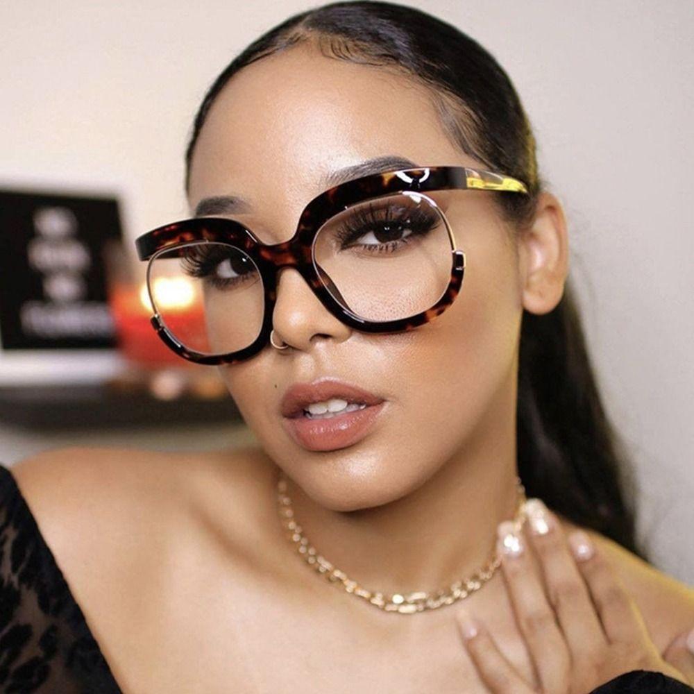 Clear Blue Ray Blocking Eyeglasses Large Glasses Frame Spectacle Frame for Women Anti-Blue Light Trend Round Eyeglasses