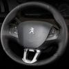 Ручная прошивка Черная Искусственная Кожа ПУ Чехол на Руль Автомобиля для Peugeot 208 2011- Peugeot 2008 2013-2018