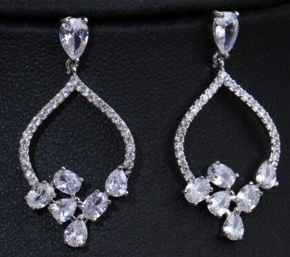EMMAYA Vivid Peach-shape Three Pendant AAA Zircon Cute Earrings For Women and Girls New Trendy Party