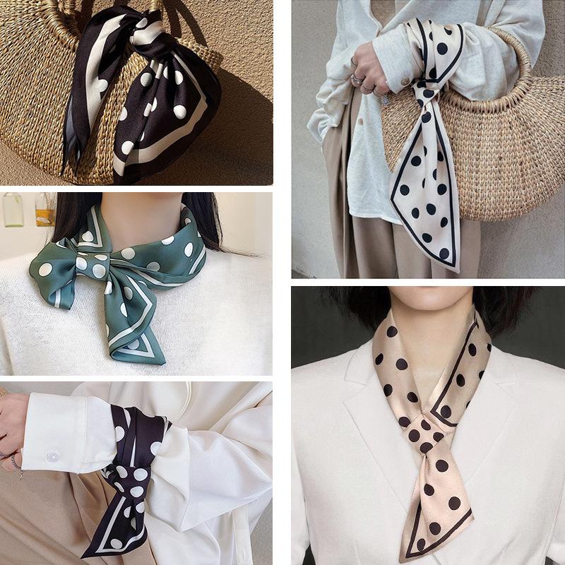 Silk Scarf Female Versatile Spring And Autumn Small Square Scarf Female Foreign Style Scarf Scarf Neck Protection Summer Scarf Silk Scarf Headband