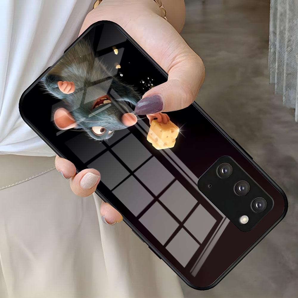 Чехол для телефона R-Remy R-Ratatouille Для Samsung S26 S25 S24 FE S23 S22 S21 Plus S20 Ultra Note20Ultra Черный Стеклянный Чехол