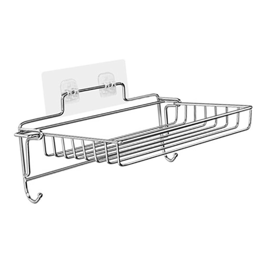 Stainless Steel Soap Bar Holder No Drilling Wall Mounted Adhesive Patch Kitchen Sponge Holder for Bathroom