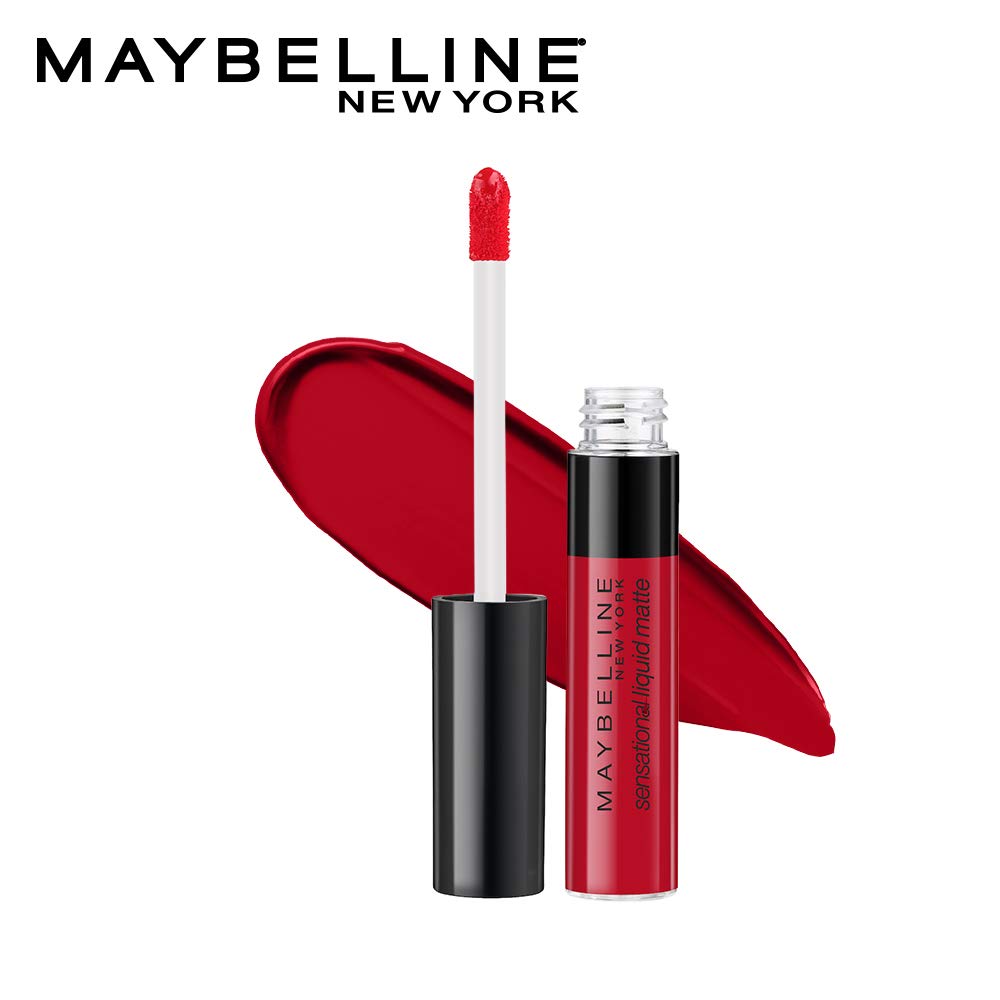 Maybelline New York Sensational Жидкая матовая помада 03 Flush It Red 7 мл Легкая Нелипкая Не сушит