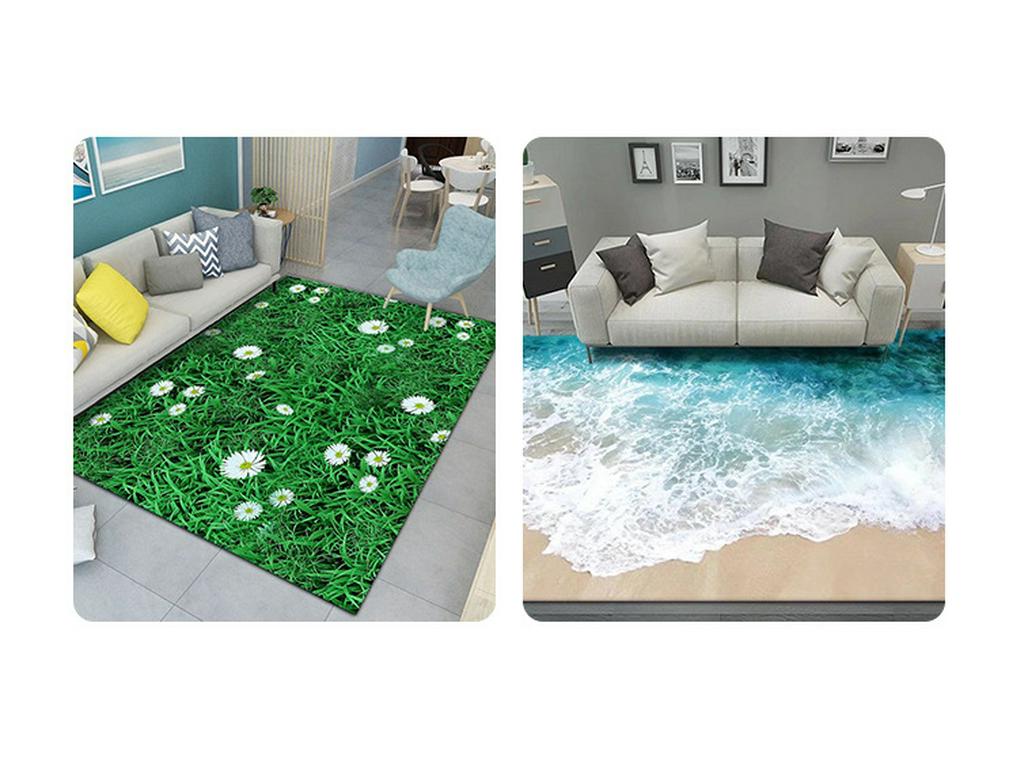 Нескользящий бархатный ковер для гостиной: Грязеотталкивающий, простой в уходе, прохладный, тихий, простой стиль