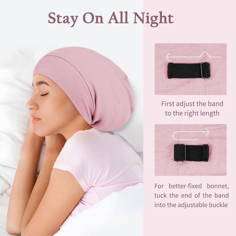 Double Layer Night Sleep Cap Satin Lining Head Wraps Casual Baggy Hat