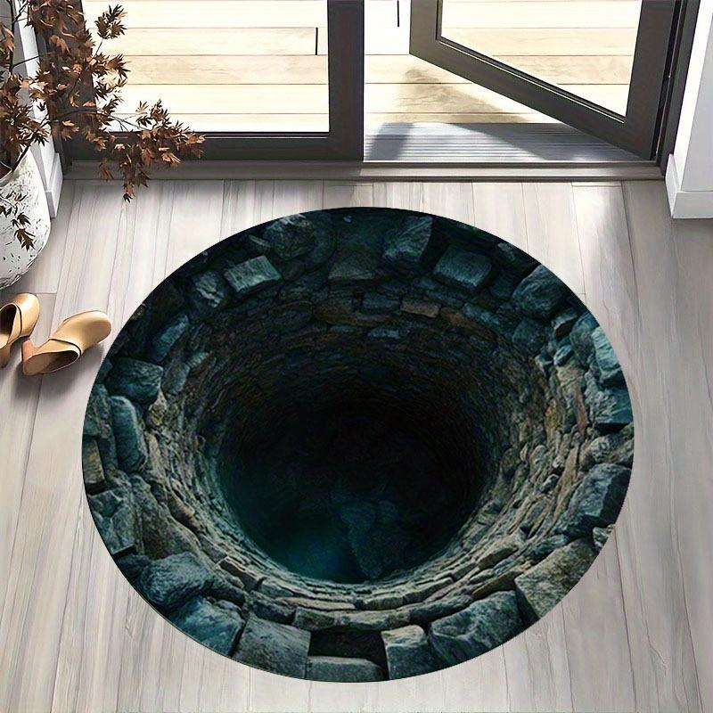 1pc Non-Slip Floor Mat - Realistic Deep Hole Illusion, Soft Flannel Surface with Non-Slip Backing for Bathroom, Living Room
