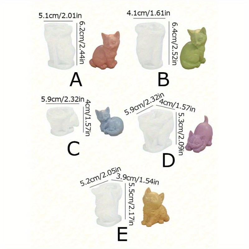 1PC Animal Cat Silicone Mold For Aromatherapy Plaster And Candle Making - Cute Kitten Design Wax Molding Material, Craft Mold For Decor