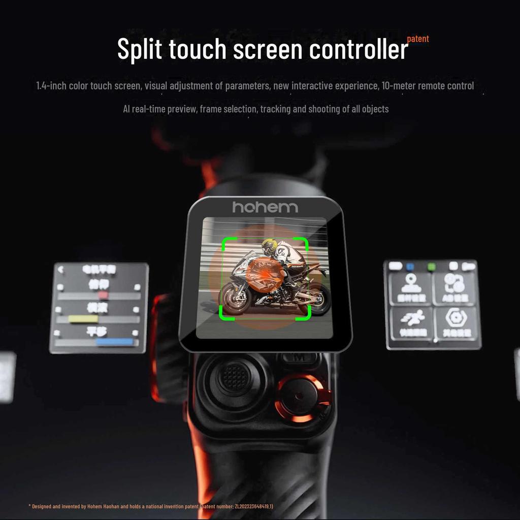 Мобильный подвес Haohan M7: Отслеживание с помощью ИИ, 3-осевая стабилизация, вращение на 360°, ручная селфи-палка