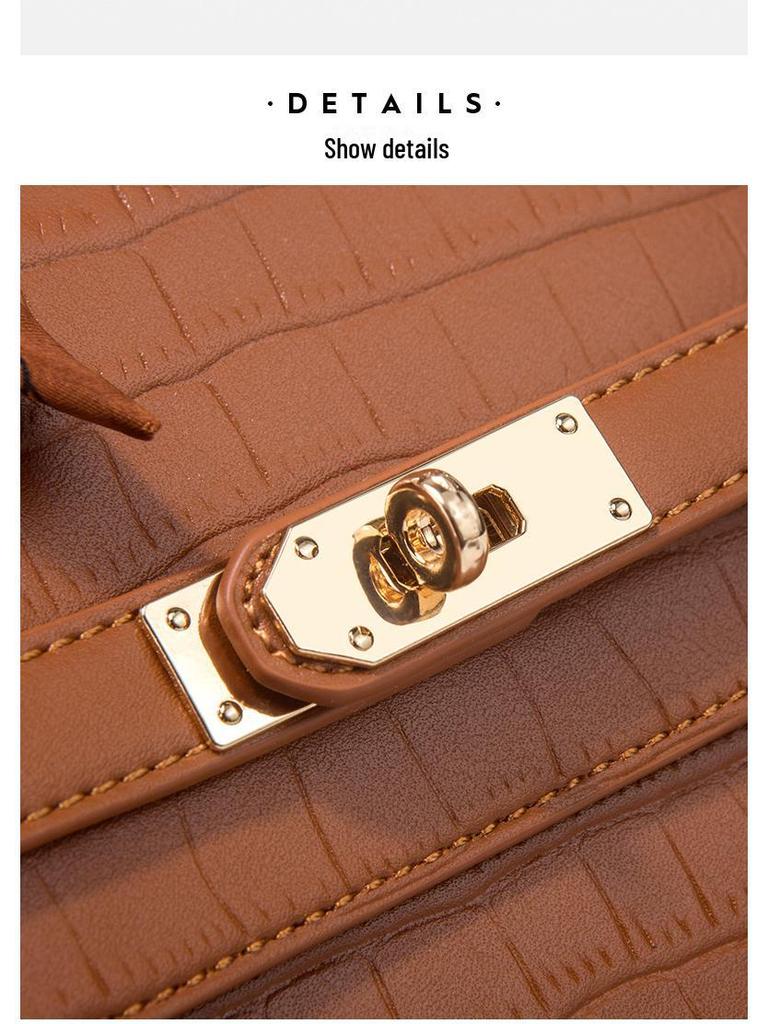 2025 High-End Crocodile Pattern Fashionable Large Capacity Shoulder and Crossbody Tote Handbag