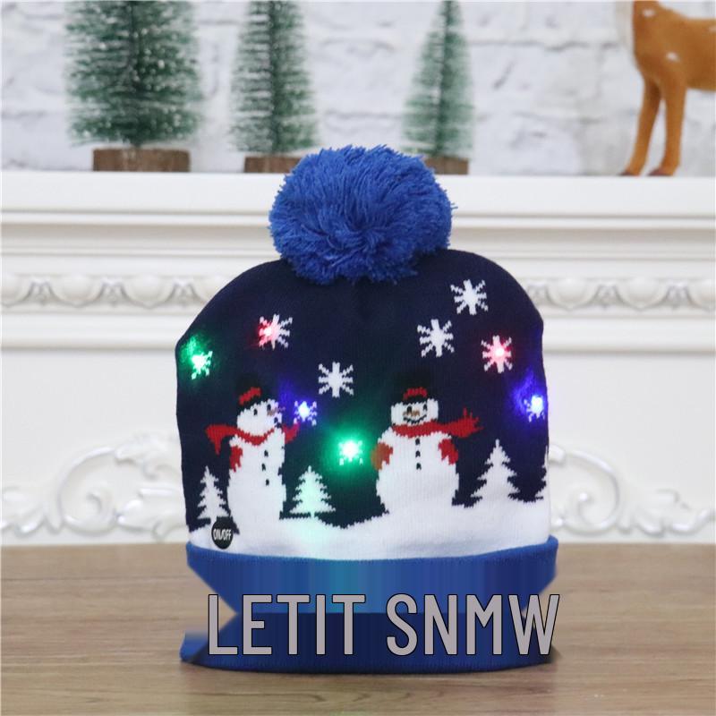 LED Light-Up Knitted Christmas Hat for Adults & Kids - Festive Party Accessory