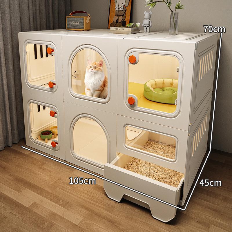 Интегрированная Кошачья Вилла с Туалетом для Маленьких Квартир – Компактный Кошачий Домик с Одной Комнатой и Прихожей