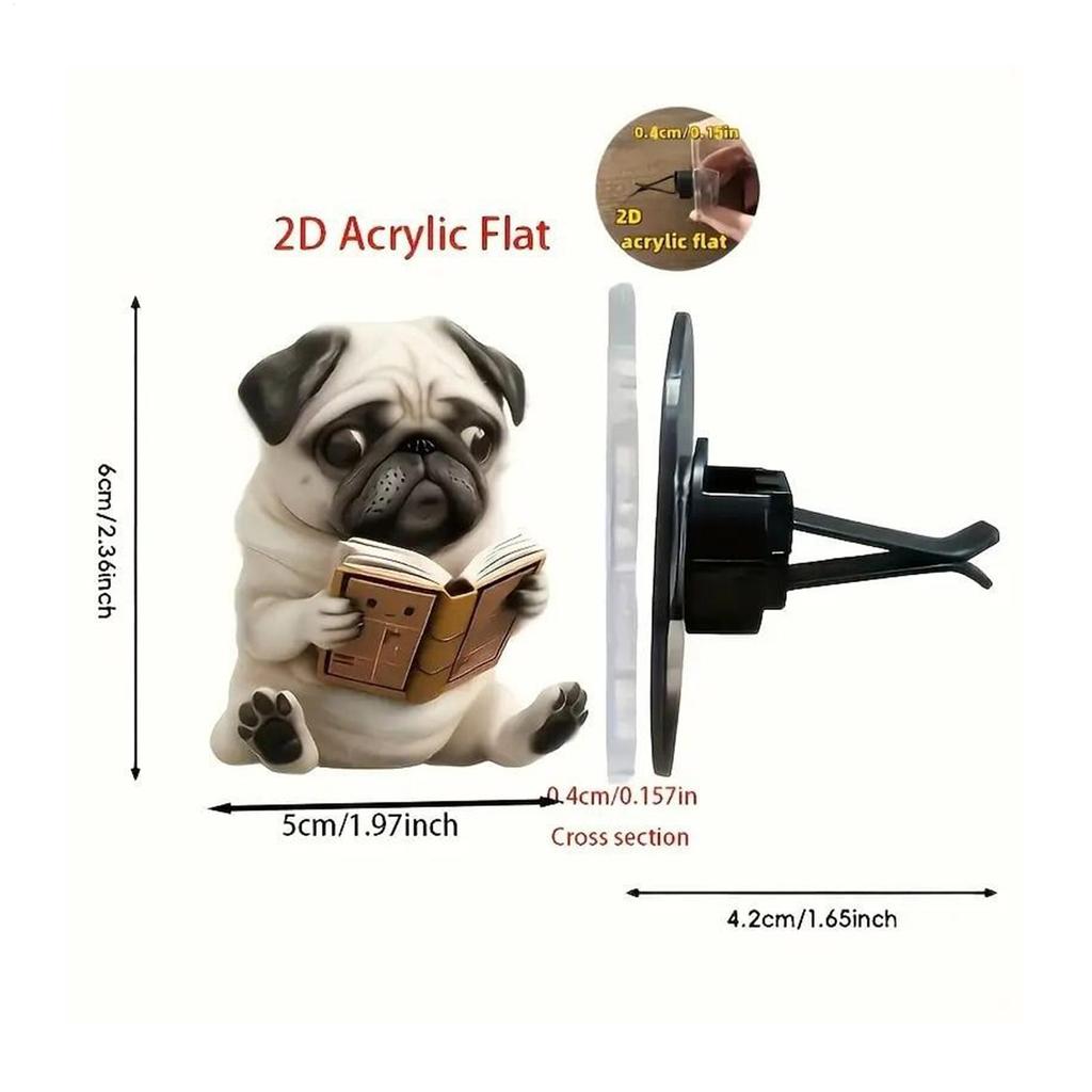 Car Vent Air Freshener Cute Dog Car Air Freshener Diffuser 2D Acrylic Aromatherapy Diffuser Long-Lasting Scent Vehicle
