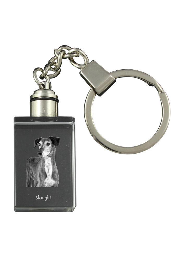 Saluki, Persian Greyhound, Arabian hound, Gazelle hound – Crystal key ring with dog photo, illuminated key ring | Art-Dog