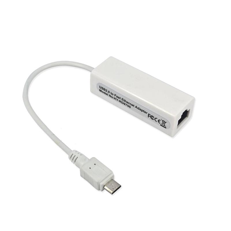 Micro USB 2.0 Male Ethernet RJ45 Сетевая карта адаптера локальной сети для Android ПК Ноутбук Планшеты Windows