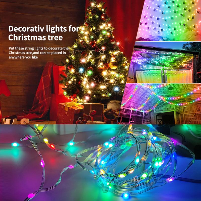 APP Remote Control LED Christmas Tree Lamp Decoration USB Plu IP65waterproof Outdoor Indoor RGB Dreamcolor Holiday fairy Light