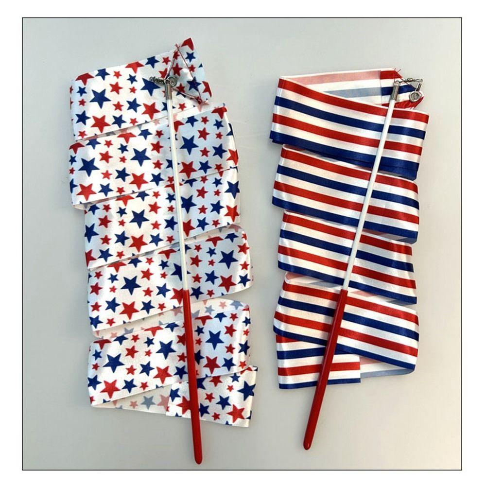 Multistyles Dance Stripe Ribbon 1/2meters Rhythmic Art Gymnastics Ballet Streamer Twirling Rod