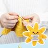 Yousheng Mini Positive Sun Crochet Doll Emotional Support Handmade Knitting Cartoon Sunshine Plushie Desktop Decoration Ornament