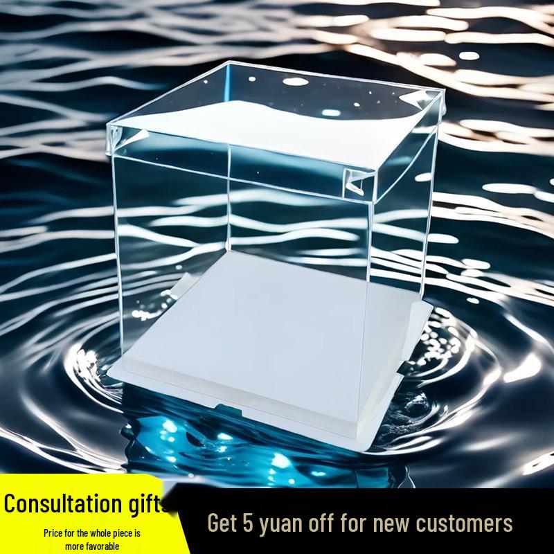 Transparent Cake Box with White Lid - 4, 6, 8, 10 Inch Three-in-One Heightened for Birthday Cakes