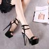 Fashion New Fashion 6cm Platform Sandals for Women Patent Leather Party Wedding Shoes Peep Toe Ankle Buckle Strap Thin High Heel Sandal
