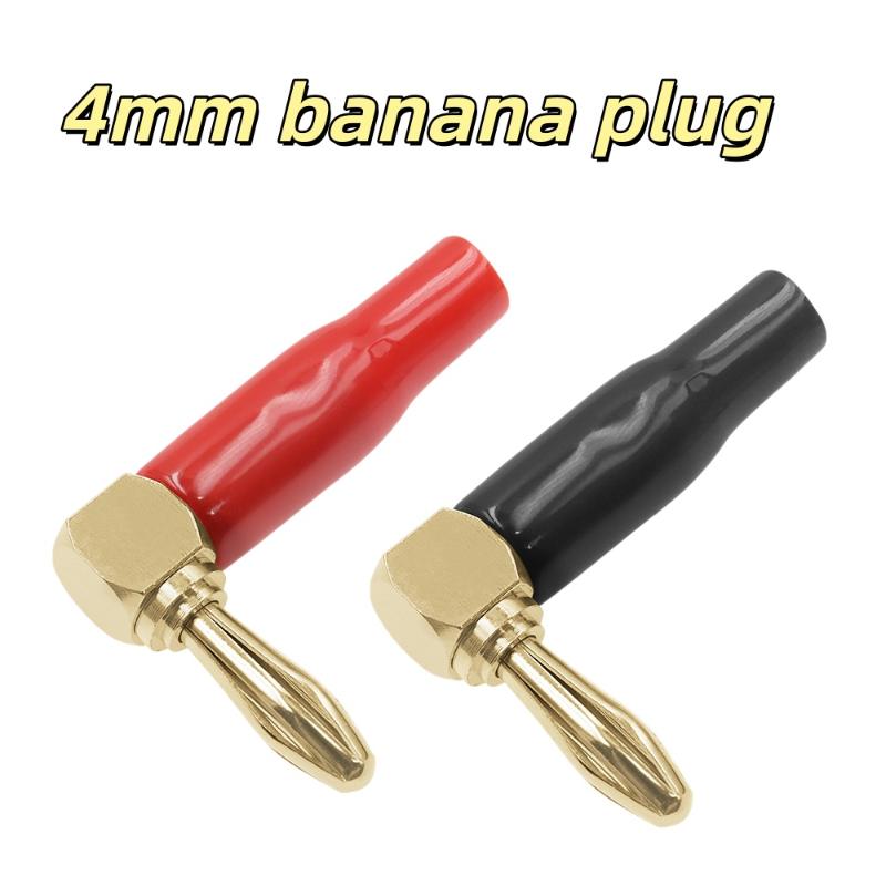4/8 шт. Мягкий пластиковый корпус 90° Коннекторы 4 мм L-образные Прямоугольные Банановые штекеры для Аудио, Видео и Акустических систем