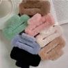 Winter Plush Square Hair Claw for Women Korean Elegant Acrylic Hairpins Faux Fur Hair Clip Pink Barrette Crab Hair Accessories