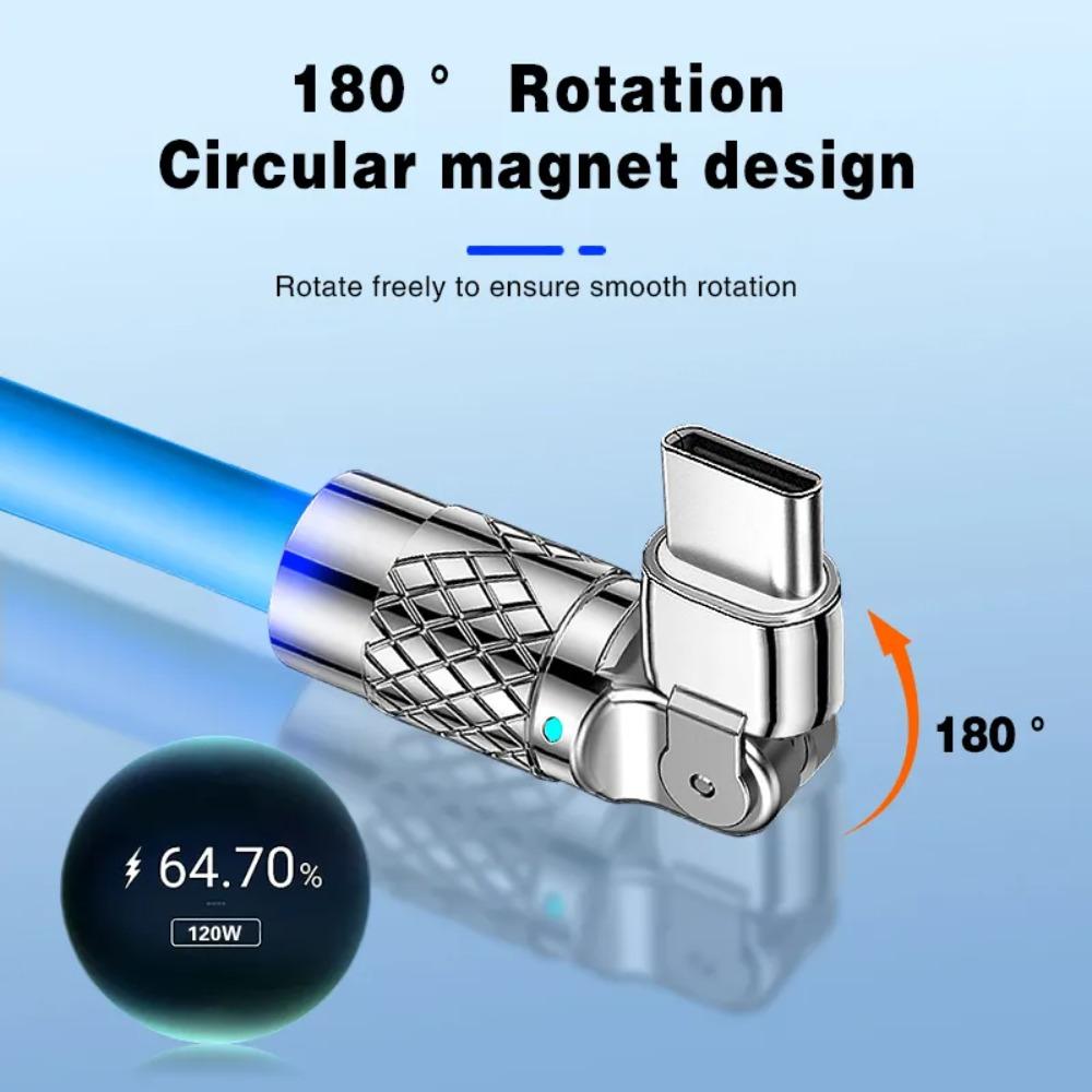 IOS/Type C/micro USB 180 градусов силиконовый кабель для передачи данных локоть цинк цинк цинковый сплав линия передачи данных зарядка телефона