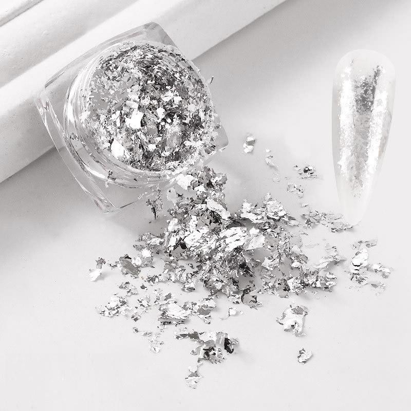 1 шт., блестящая фольга для ногтей, блестки, нерегулярный алюминиевый золотой дизайн, набор, блестящие хлопья, гель, аксессуары для маникюра «сделай сам»