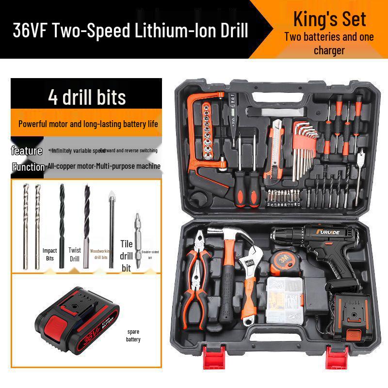Multifunctional Electric Drill & Tool Set for Household, Electrician, and Woodworking Repairs