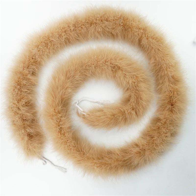 2Meters Turkey Feathers Boa Thick 50Grams Feather for Crafts Needlework Fringe Trim Boas Strip Carnival Wedding Decoration Decor