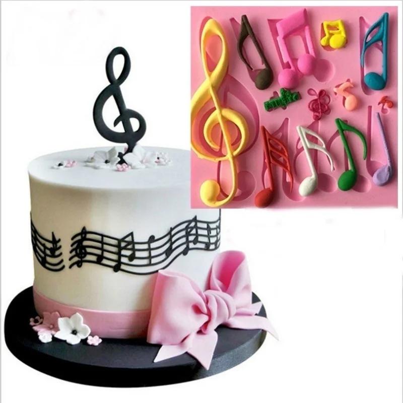 Music Symbol Shape Silicone Molds Musical Fondant Cake Decorating Tools Polymer Clay Moulds