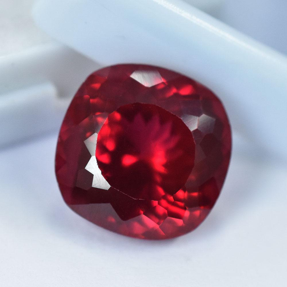 Natural Red Ruby Loose Gemstone 17.95 ct Square Cushion Cut Mozambique for Jewelry Making and Crafts