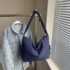 Solid Color Simple Casual Cotton Bag Large Capacity Texture Versatile Shoulder Bag Korean Version Messenger Tote Bag