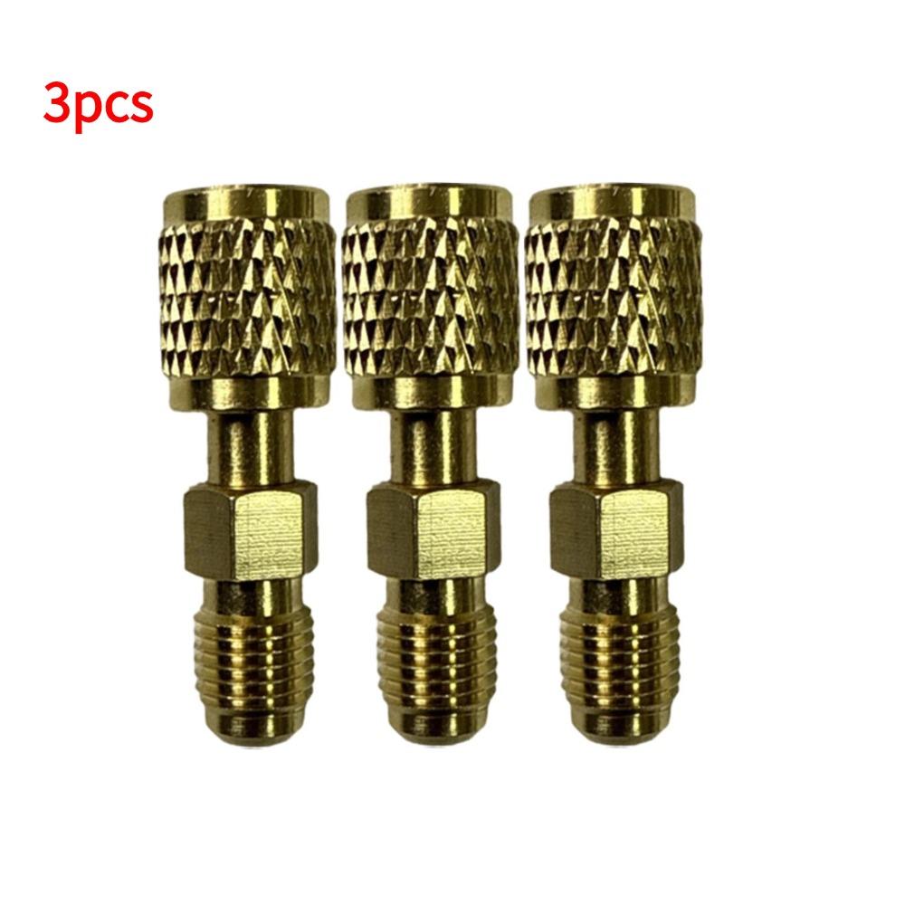Мини-адаптер из латуни для хладагента R32 R454B, 1/4" внутренняя резьба на 1/4" наружную, прочный адаптер с резьбой R32, быстроразъемные соединения для разъема R32/R454B
