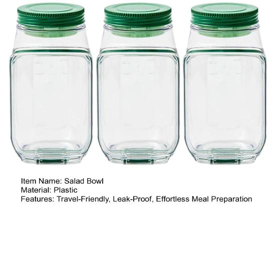 Банка для салата с боковой дверцей, встроенной миской для приправ, большой контейнер для салата с завинчивающимися крышками
