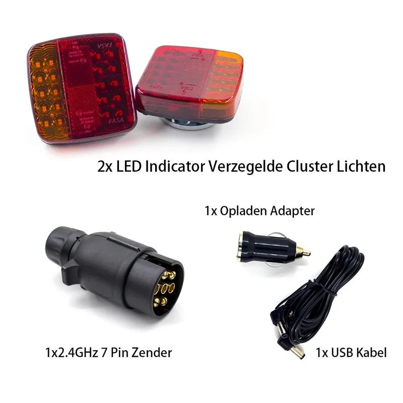 12V 24V Wireless Magnetic LED Truck Tail Light Trailer Rear Light Signal Warning Brake Light for Caravans Campers Lorry Caravan