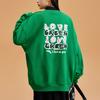 Anta Lifestyle Series Letter Round Neck Loose Sweatshirt Women Sweatshirt Ice-Porcelain-Green 962238722-2
