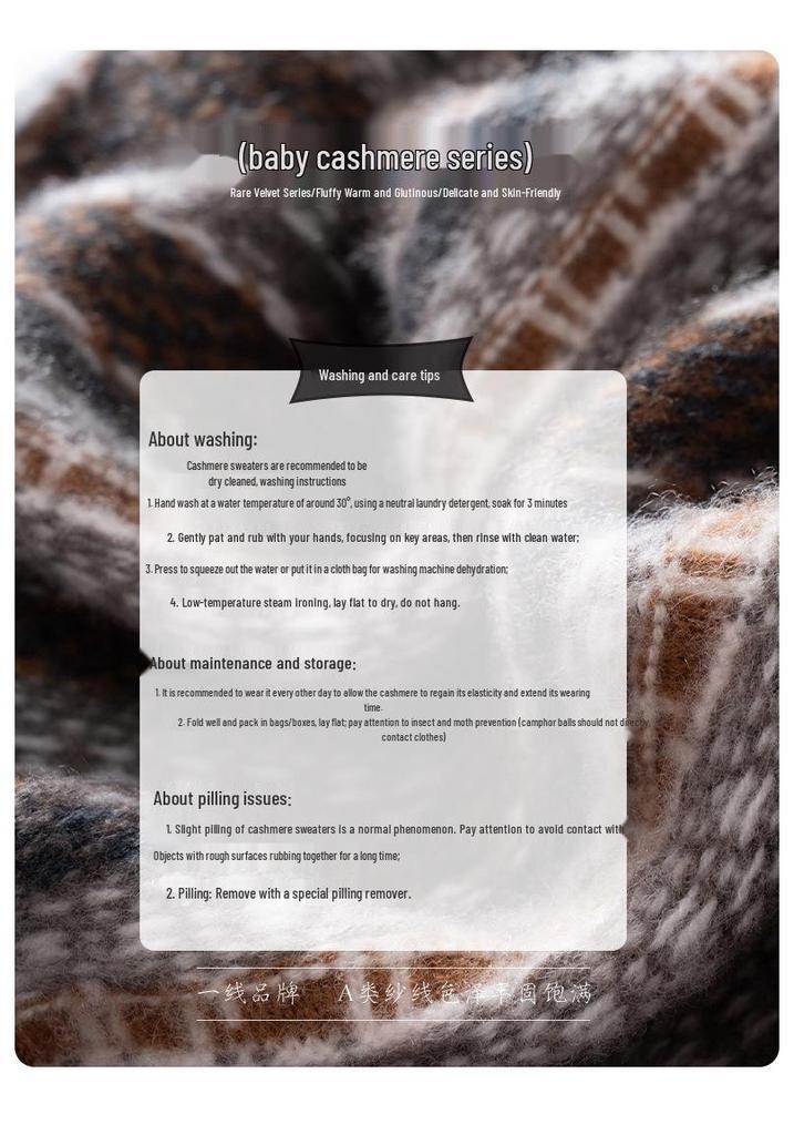 2025 Autumn/Winter Women's Versatile Cashmere Slimming Round Neck Long Sleeve Pullover