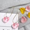 Fashion Jewelry Making Earrings Resin Heart  Charms Keychain Pendant Candy Color Necklace Crafting