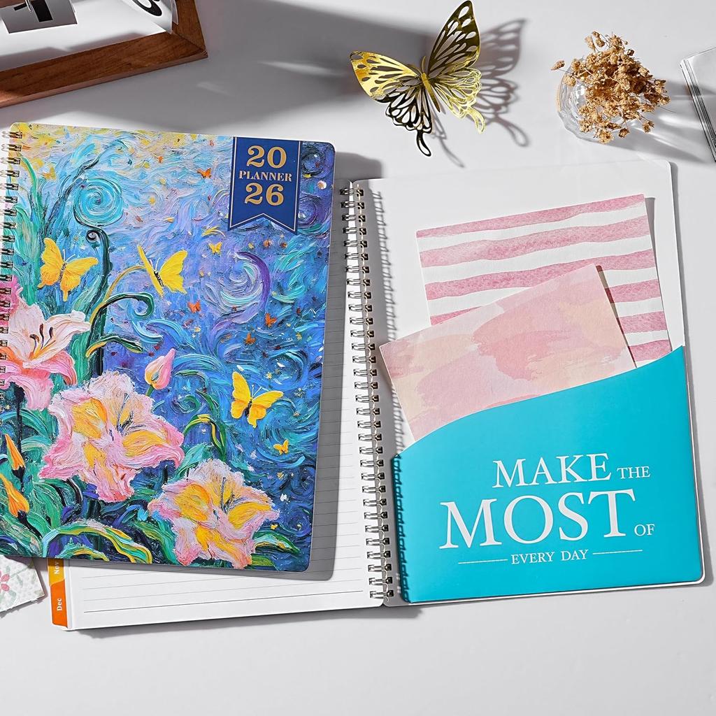 2026 Planner - Planner 2026 Weekly and Monthly from January to December, 9" x 11", 2026 Weekly Monthly Planner with Inner Pocket, Colorful Coated