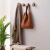 Scandinavian Solid Wood Handle Clothes Hook Coat Hook Wall-Mounted Hook Punch-Free Door Hanging Clothes Hanger Pebble Cabinet Door