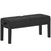 Piano Bench, Piano Stool, Faux Leather, Adjustable Double Seat, Storage, Black